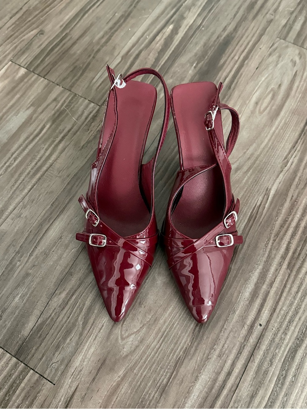 Burgundy kitten heels